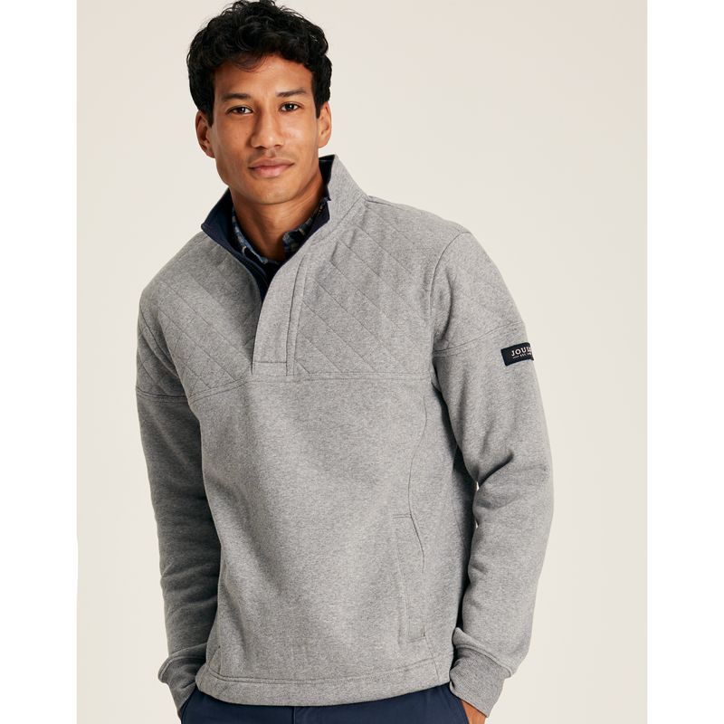 Joules Men's Darrington Quarter Zip Sweater - Grey Marl-1